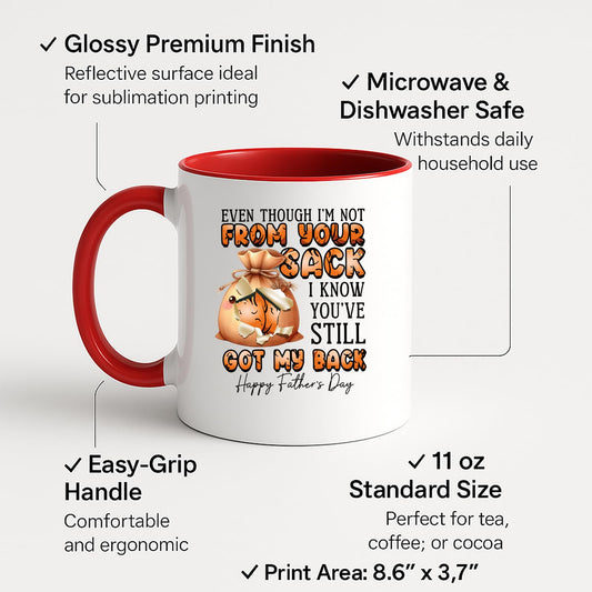 Colour handle mug with labels for 11oz size, glossy finish and easy-grip handle