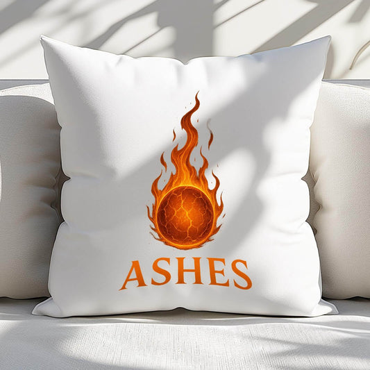 Ashes cricket cushion on a bed