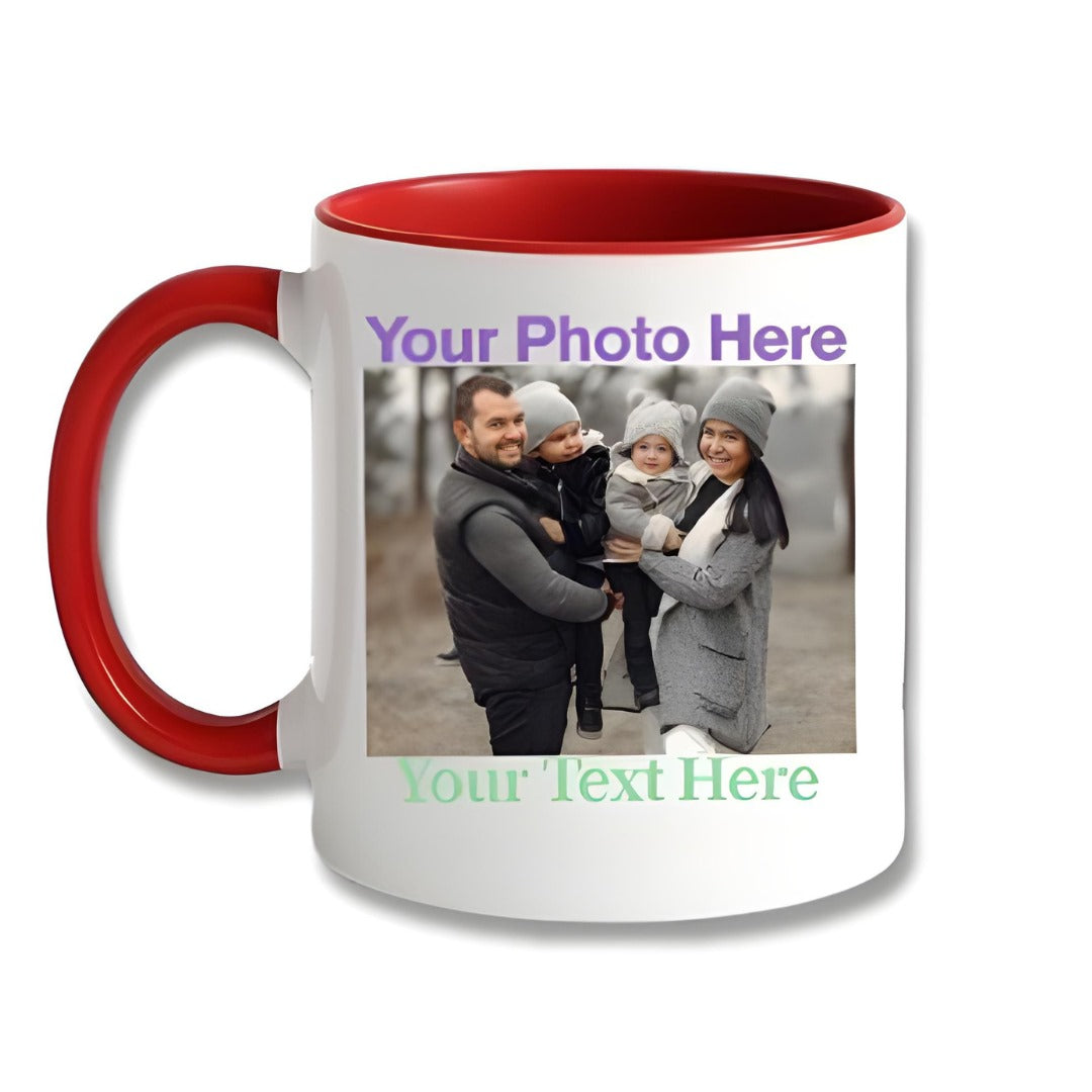 Colour Handle Mugs – Personalised Photo Colour Handle Mug