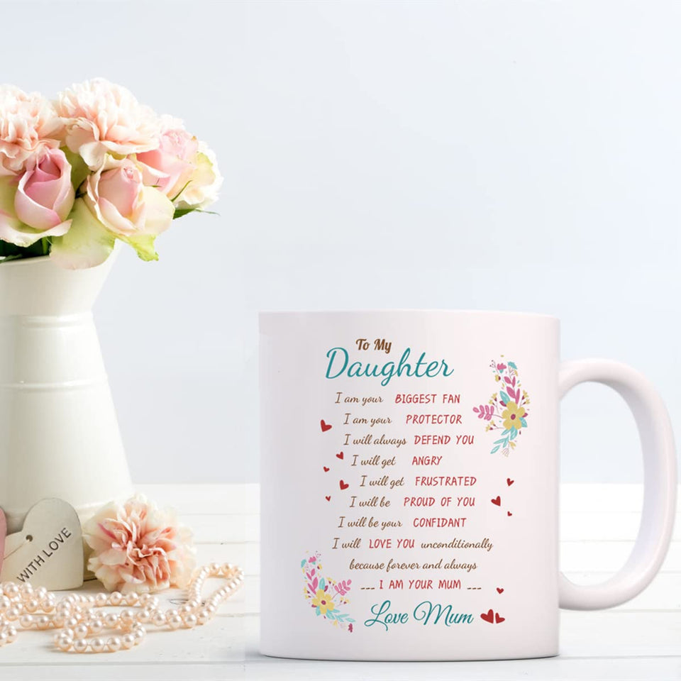 Daughter Gifts from Mum Daughter Birthday Gifts - Graduation Christmas Gifts for Daughter, 350ml Ceramic Coffee Mug Special Daughter Gifts for Girls