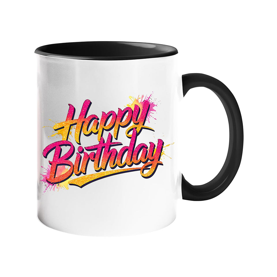 Best Happy Birthday Colour Mug – Funny Colorful Print Gift for Husband, Wife, Dad, Mum, or Partner