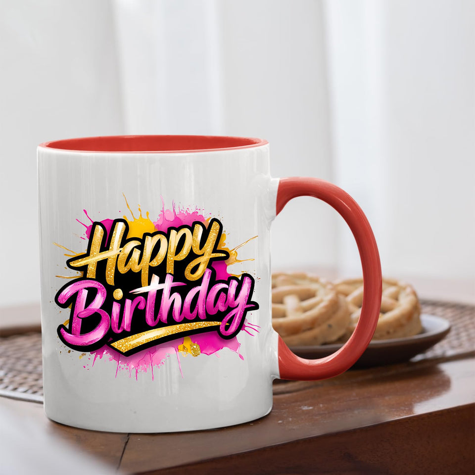 Happy Birthday Colour Mug – Fun & Vibrant Gift Cup for Loved Ones