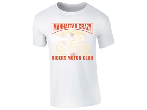 Manhattan Inspired Design Mens Motorcycle T-Shirt NYC Rider Graphic Tee for Biker Fans Cool Casual Shirt for Bike Enthusiasts