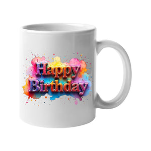 Happy Birthday Mug Design Cup Fun Printed Birthday Present for Funny Ceremic Birthday Mug Gift for Men or Women Party New Friend Coworker Brother Husband