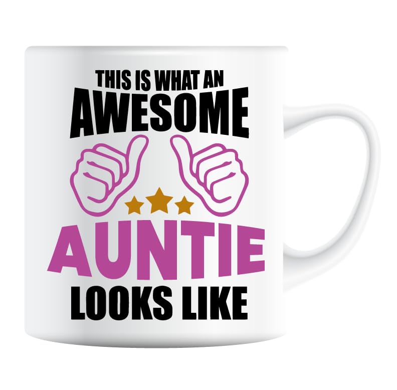 This Is What an Awesome Auntie Looks Like mug in pink