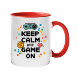 Keep Calm and Game On Mug – Funny Gamer Coffee Cup with Controller Design for Him, Her, Geeks & Console Lovers