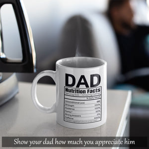 Dad Nutrition Facts Mug Dad Birthday Gift Dad Gifts From Daughter Son Coffee Mug For Dad Presents For Dad Worlds Best Dad Mug Dad Definition Mug Dad Christmas Gifts From Daughter Fathers Mug 11oz