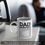 Dad Nutrition Facts Mug Dad Birthday Gift Dad Gifts From Daughter Son Coffee Mug For Dad Presents For Dad Worlds Best Dad Mug Dad Definition Mug Dad Christmas Gifts From Daughter Fathers Mug 11oz