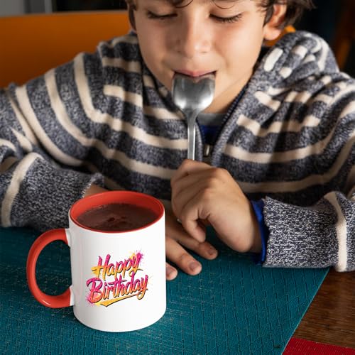 Best Happy Birthday Colour Mug – Funny Colorful Print Gift for Husband, Wife, Dad, Mum, or Partner