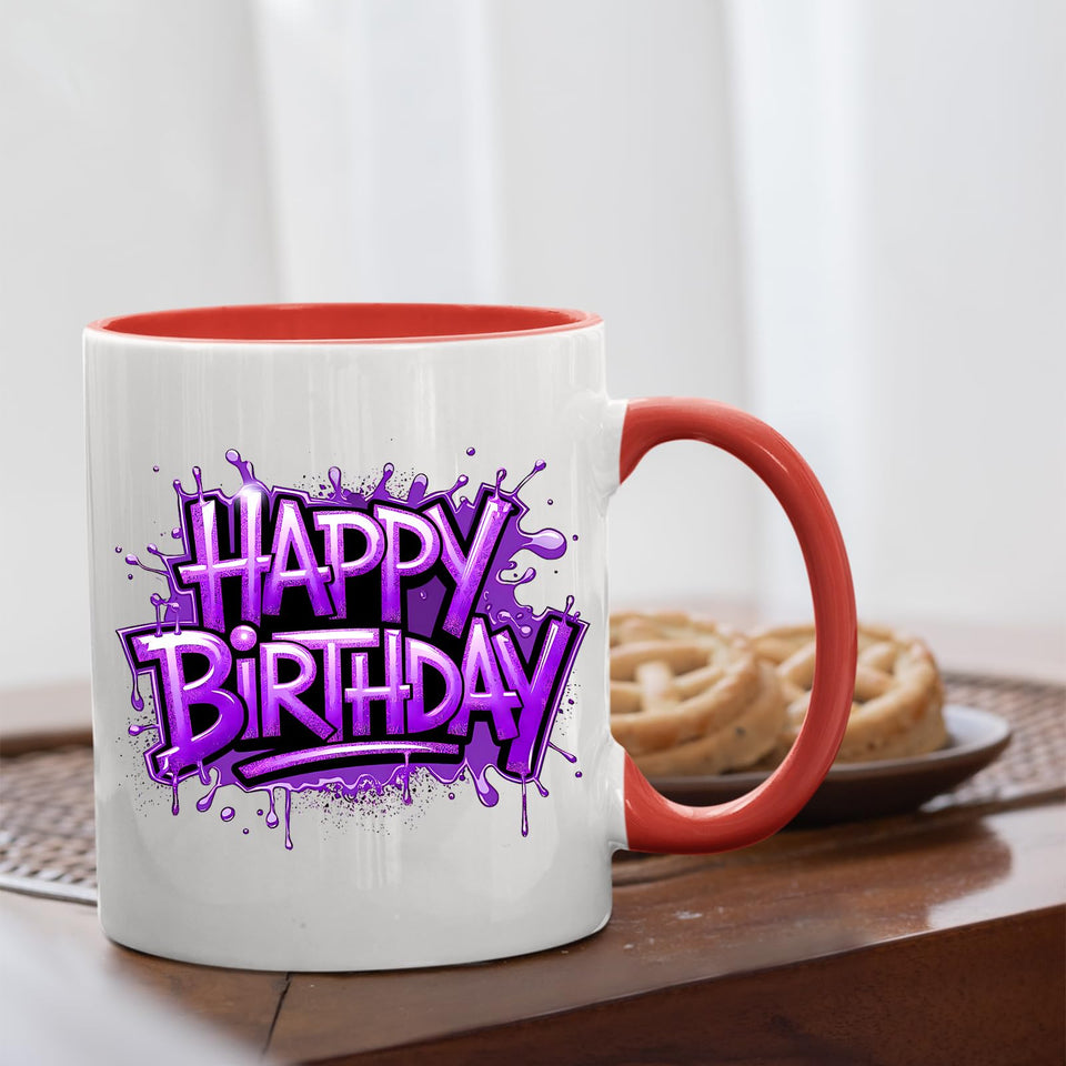 Happy Birthday Colour Mug 2025 – 50% More Fun with Colorful Print | Ceramic Coffee Cup