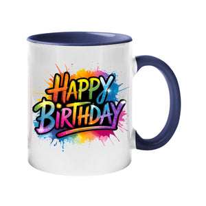 Happy Birthday Dad Mug 2025 – Colourful Ceramic Coffee Cup