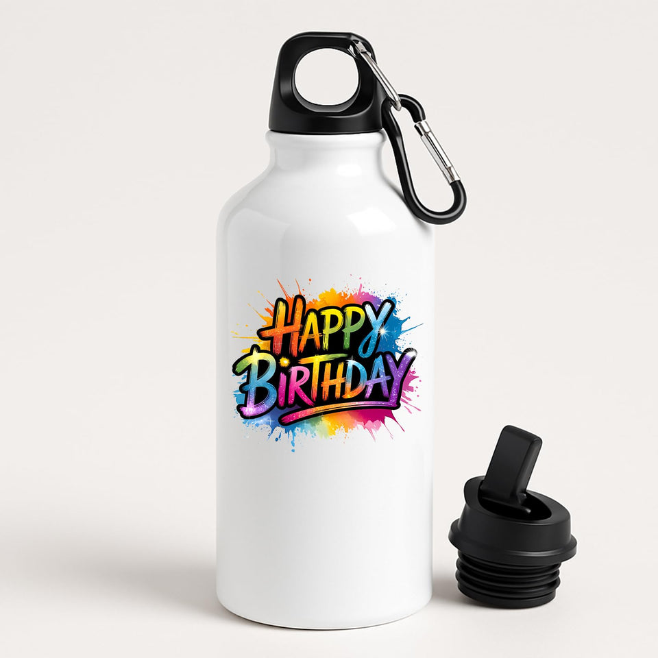 Happy Birthday Water Bottle Gift for Him or Her Leakproof Reuseable Sports Fun Hydration Birthday Present for Friends Kids Boyfriend Gym Mom Dad Drink Outsider Tour