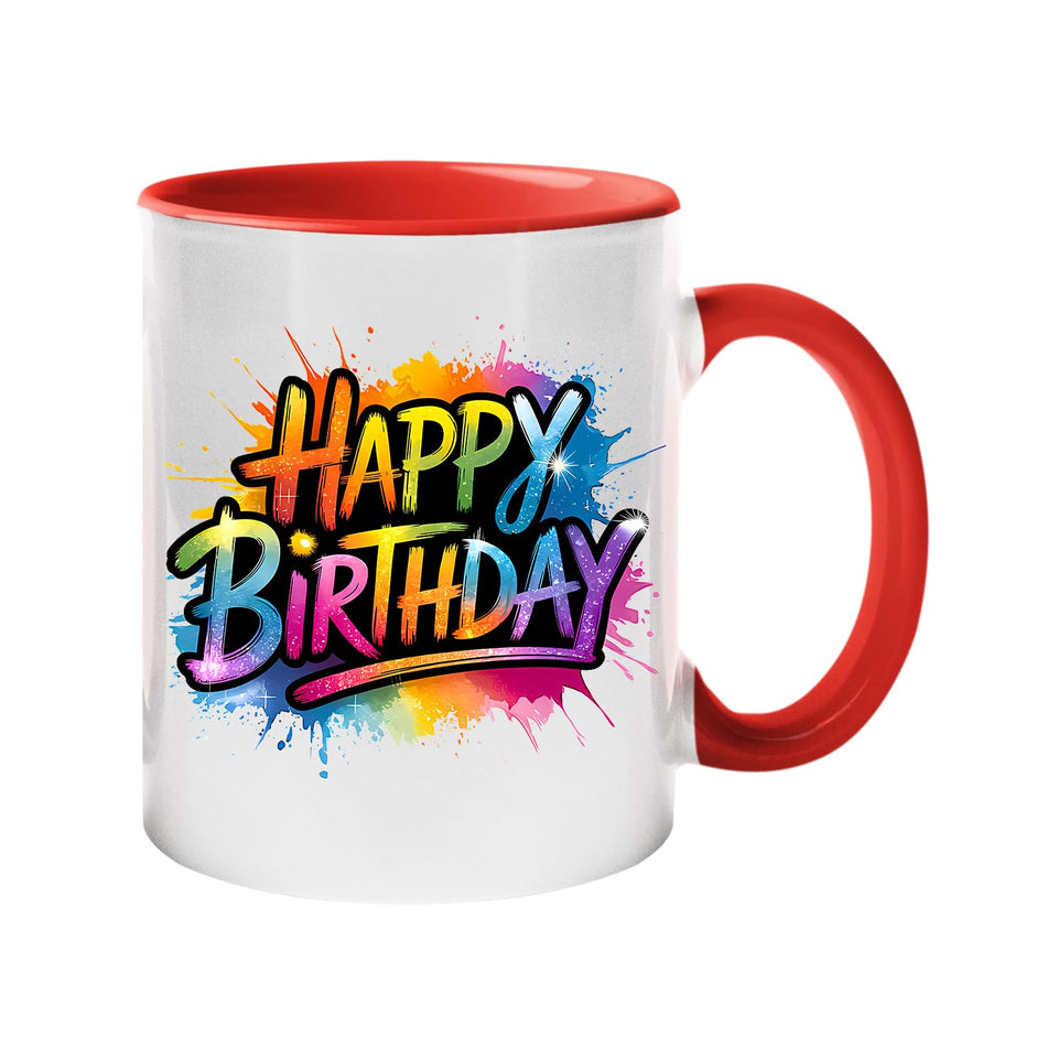 Happy Birthday Dad Mug 2025 – Colourful Ceramic Coffee Cup