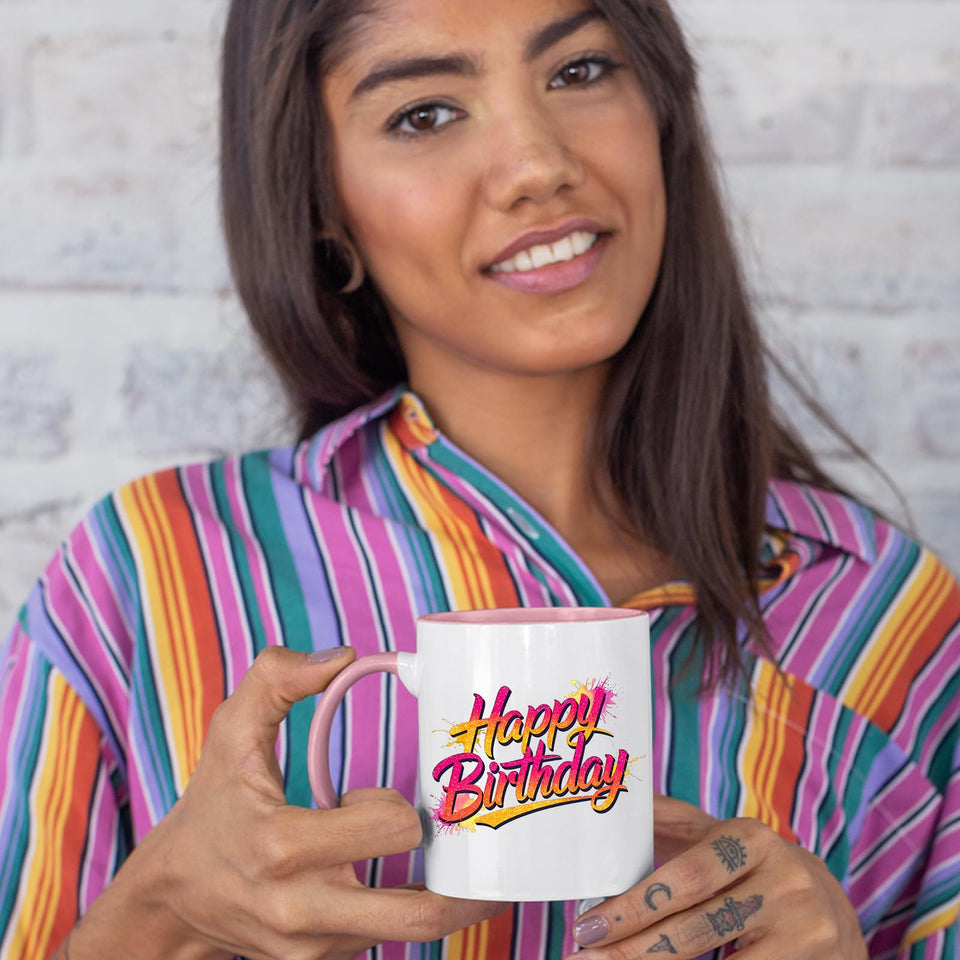 Best Happy Birthday Colour Mug – Funny Colorful Print Gift for Husband, Wife, Dad, Mum, or Partner