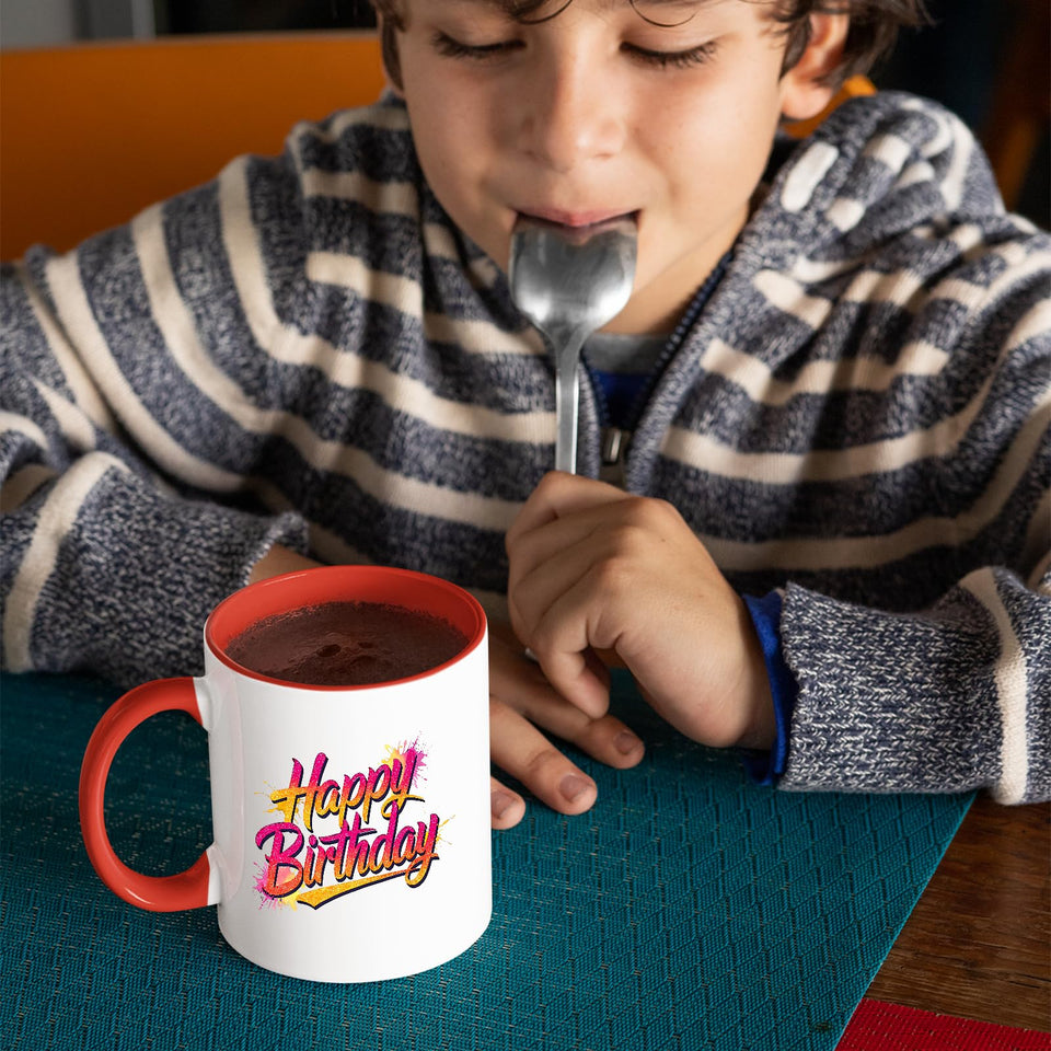 Best Happy Birthday Colour Mug – Funny Colorful Print Gift for Husband, Wife, Dad, Mum, or Partner
