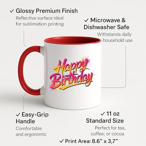 Best Happy Birthday Colour Mug – Funny Colorful Print Gift for Husband, Wife, Dad, Mum, or Partner