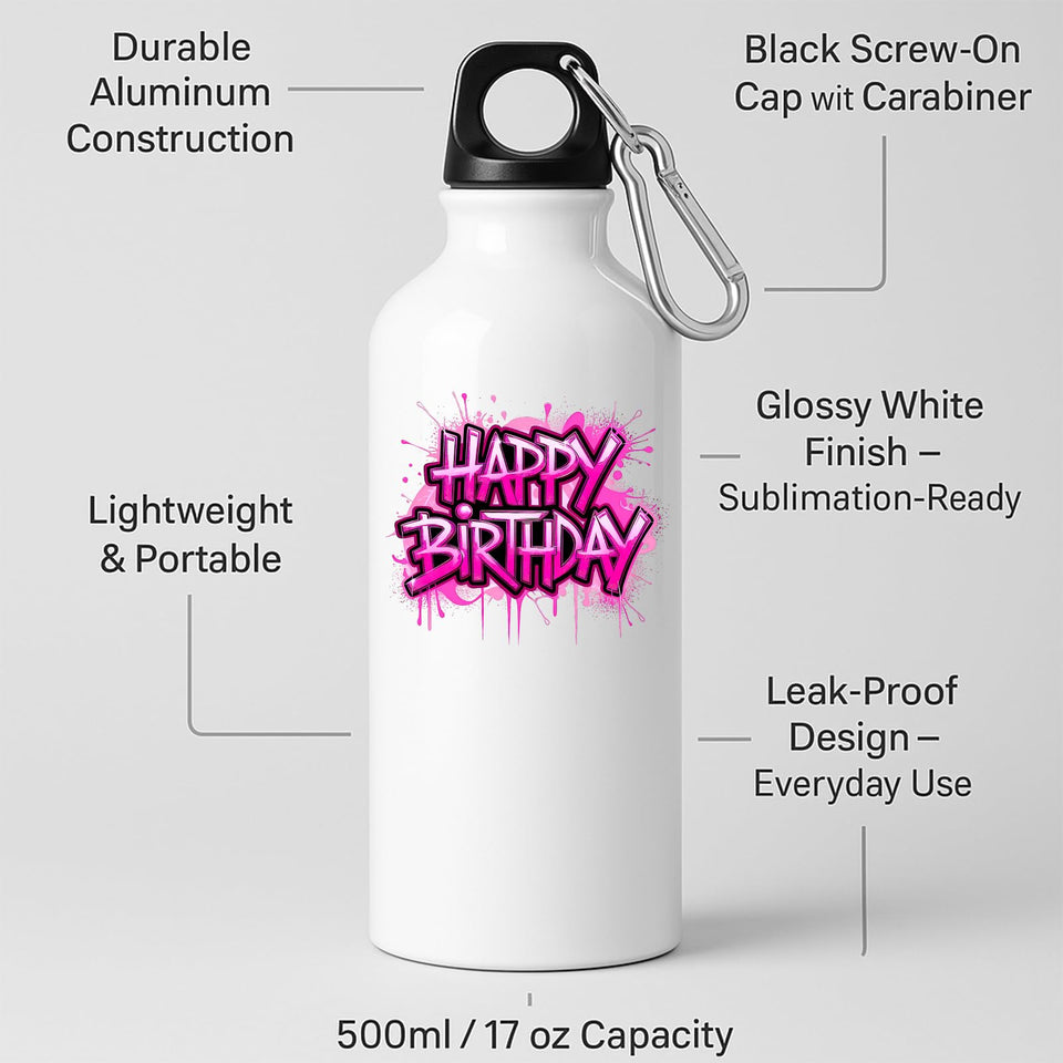 Happy Birthday Water Bottle Gift for Him or Her motivational Leakproof Reusable Sports Fun Hydration Present for Friends Kids Boyfriend Mom Dad Drink