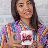 Happy Birthday Colour Mug – Splash Print Ceramic Cup for Dad, Mum, Kids & Friends