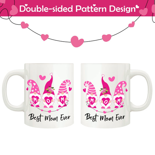 Two Best Mom Ever gnome mugs showing both sides