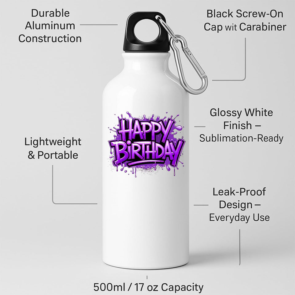Happy Birthday Water Bottle Gift for Him or Her Leakproof Washable Sports Fun Hydration Birthday Present for Friends Kids Boyfriend Mom Dad Drink Outsider