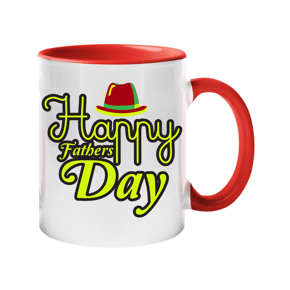 Happy Father’s Day Mug – 2025 Multi-Colour Handle Coffee Cup