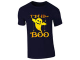 Navy men's T-shirt with “I’m her Boo” ghost design