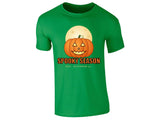 Irish Green kids' T-shirt with “Spooky Season – Est. October 31” pumpkin and moon design