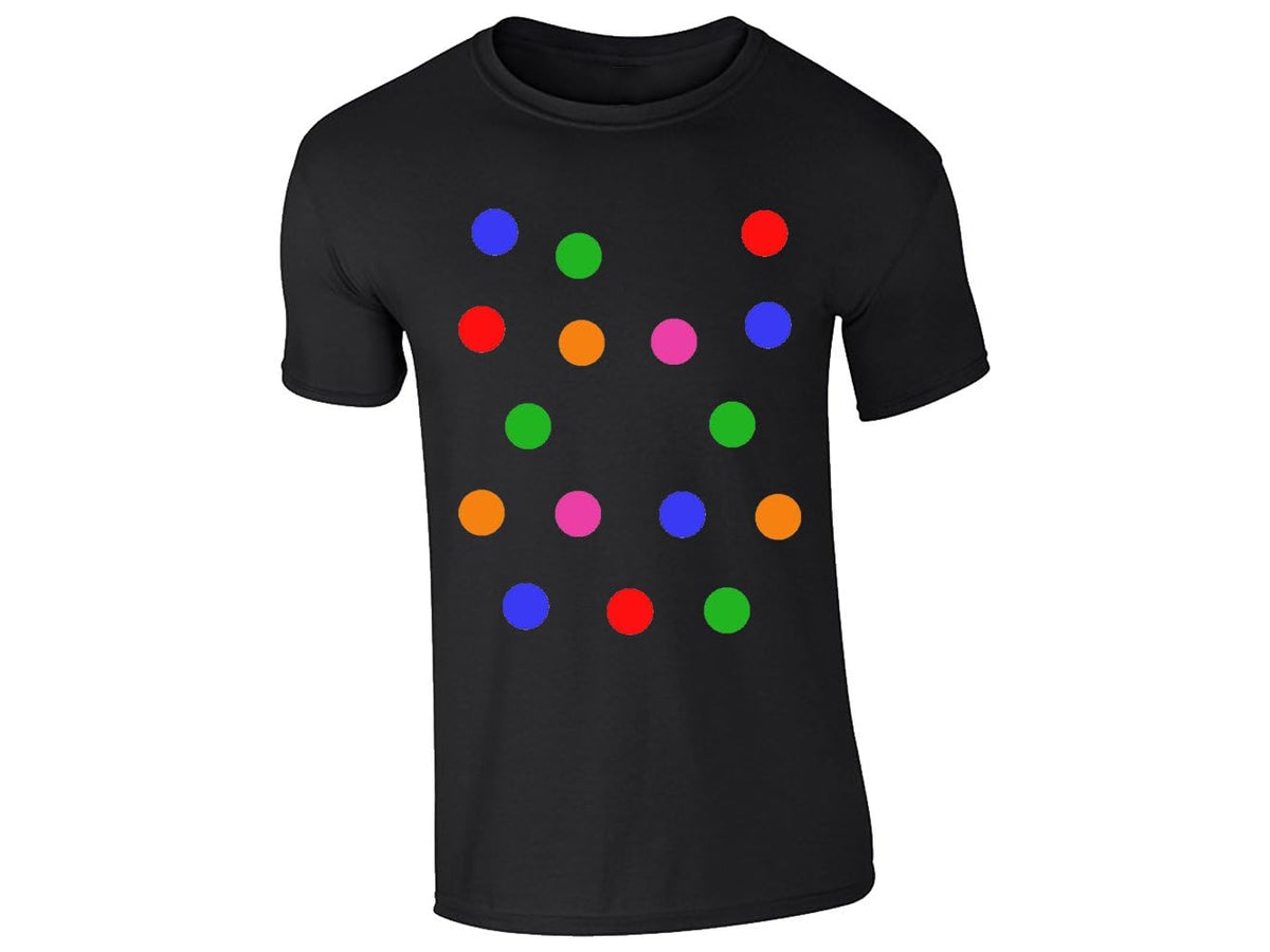 Black kids T-shirt with big colourful spots