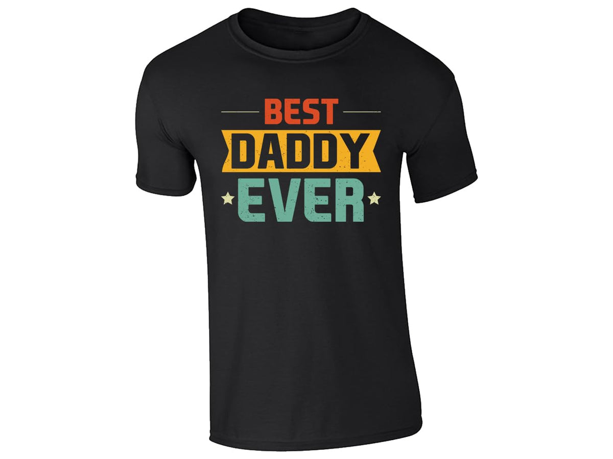 Black men's T-shirt with “Best Daddy Ever” retro design
