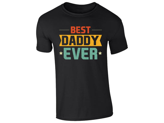 Black men's T-shirt with “Best Daddy Ever” retro design