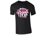 Black men's T-shirt with “Spooky Hunk” Halloween design