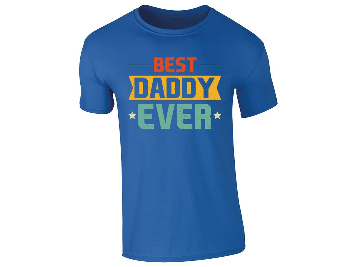 Royal Blue men's T-shirt with “Best Daddy Ever” retro design