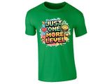 Irish Green men's T-shirt with “Just one more level” design