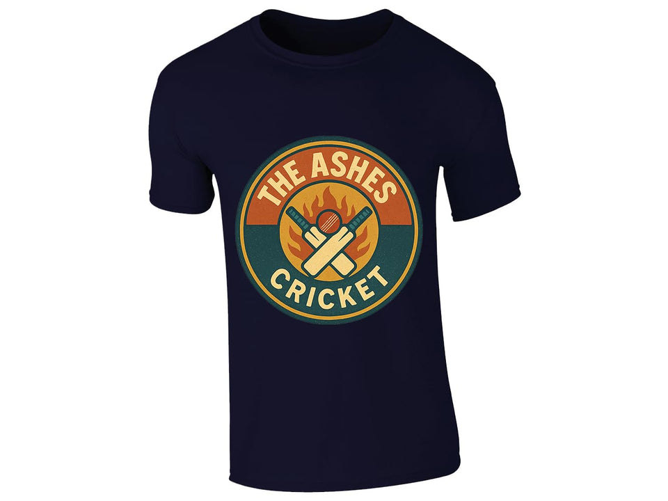 The Ashes Retro Vintage Cricket Badge Mens T-Shirt