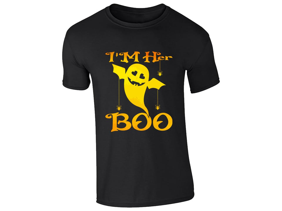 Black men's T-shirt with “I’m her Boo” ghost design