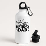 Happy Birthday Dad Water Bottle Reusable Drink Gift for Father from Son or Daughter Lightweight Sports for Gym Work Travel Present for Him 400ml