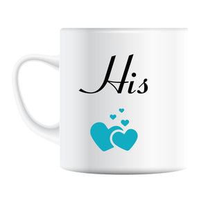 Lovely Heart Novelty Gift Mugs, Pair of His & Her's