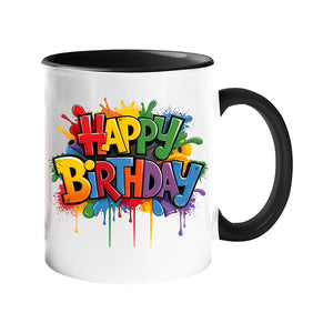 Best Happy Birthday Colour Handle Mug – Funny Colourful Gift for Dad, Mum, Kids, Friends, or Tea Lovers