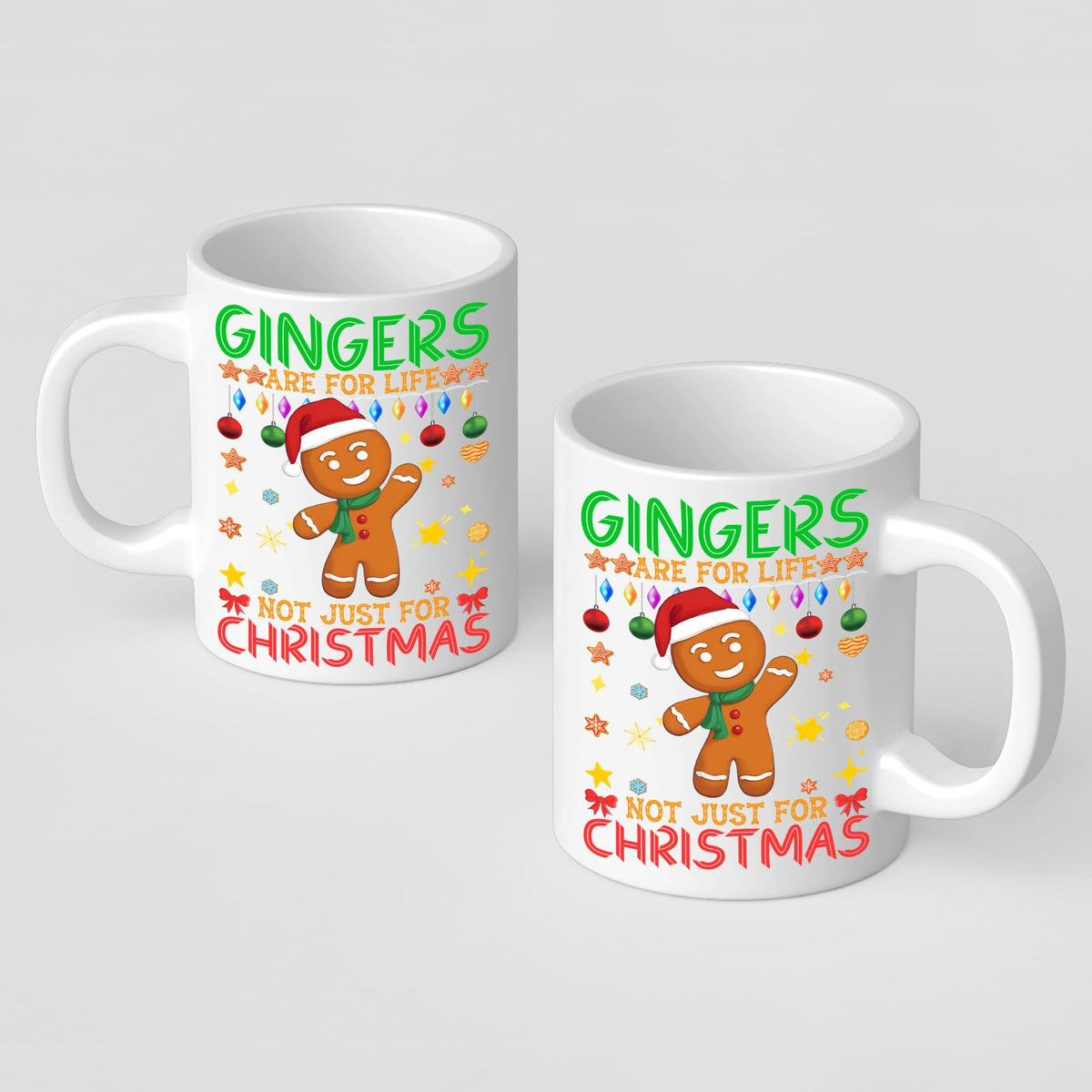 Two white gingers are for life mugs