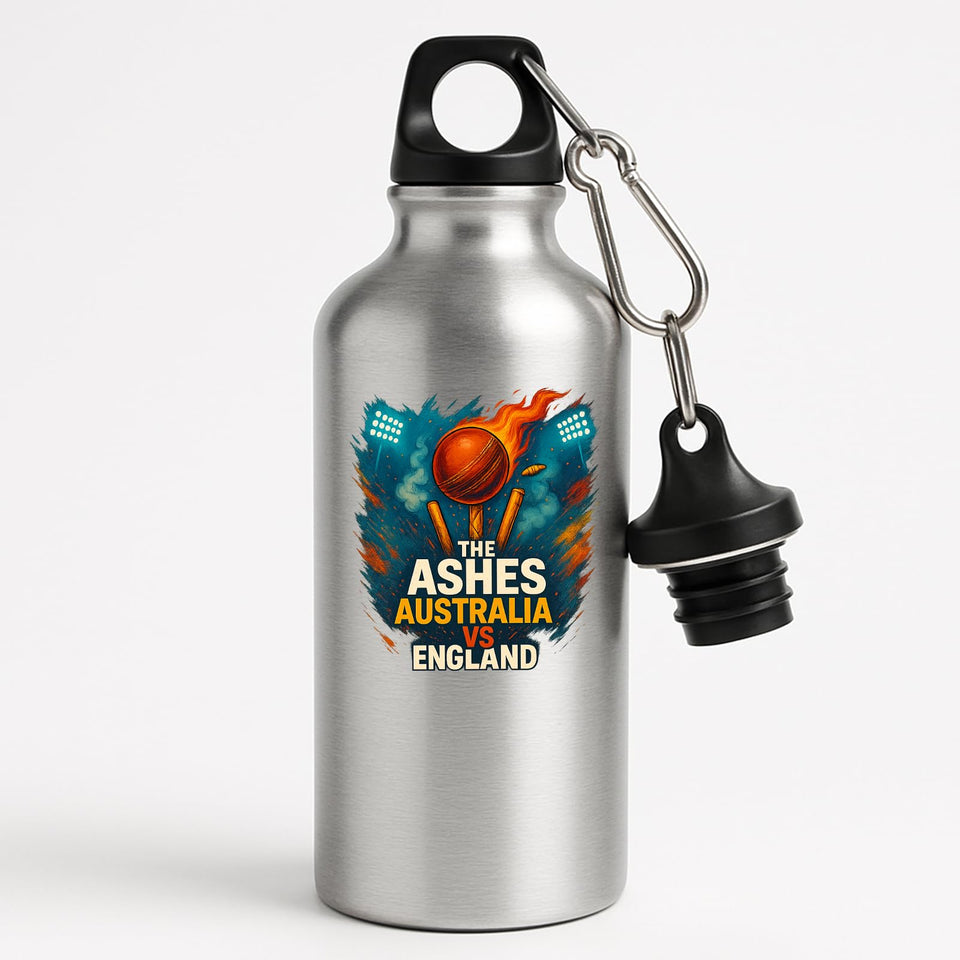 Excudo Trade LTD The Ashes Cricket Australia vs England Fiery Sports Rivalry Leakproof Stainless Steel Water Bottle ot & Cold Drinks Fan Gift Gym Travel Match Days