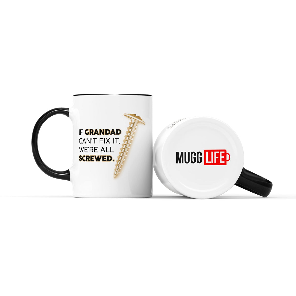 Grandad screw mug next to the base of a mug