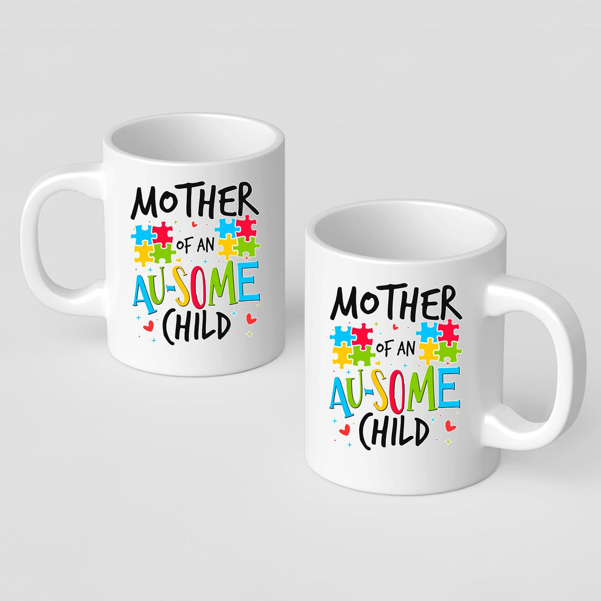 Front and back of the Mother of an Au-Some Child mug