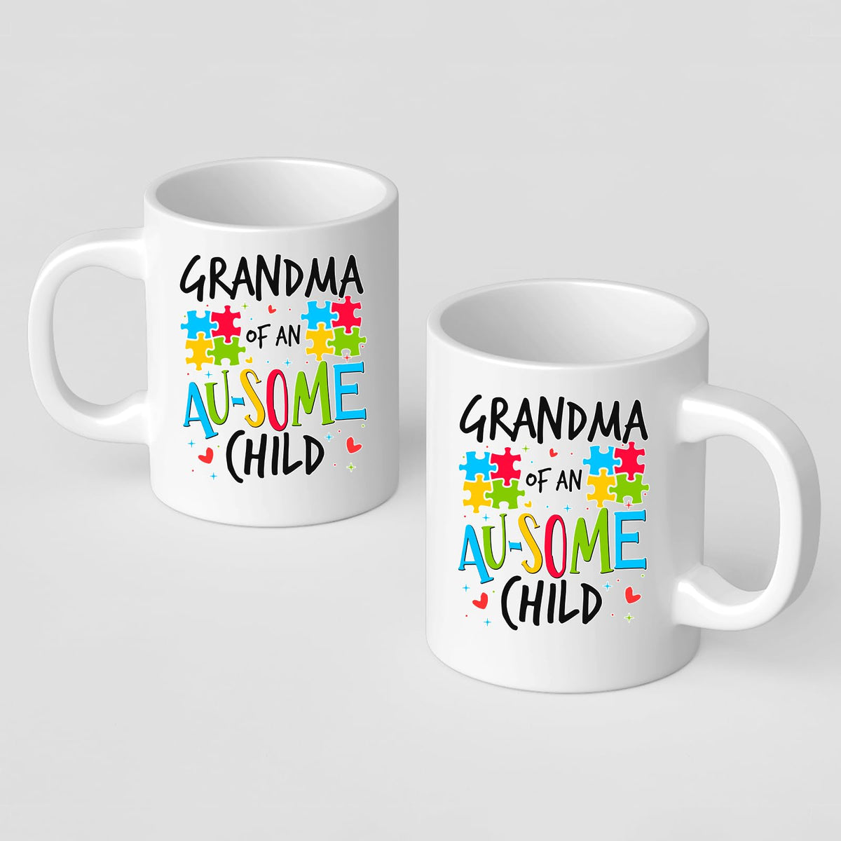 Front and back of the Grandma of an Au-Some Child mug