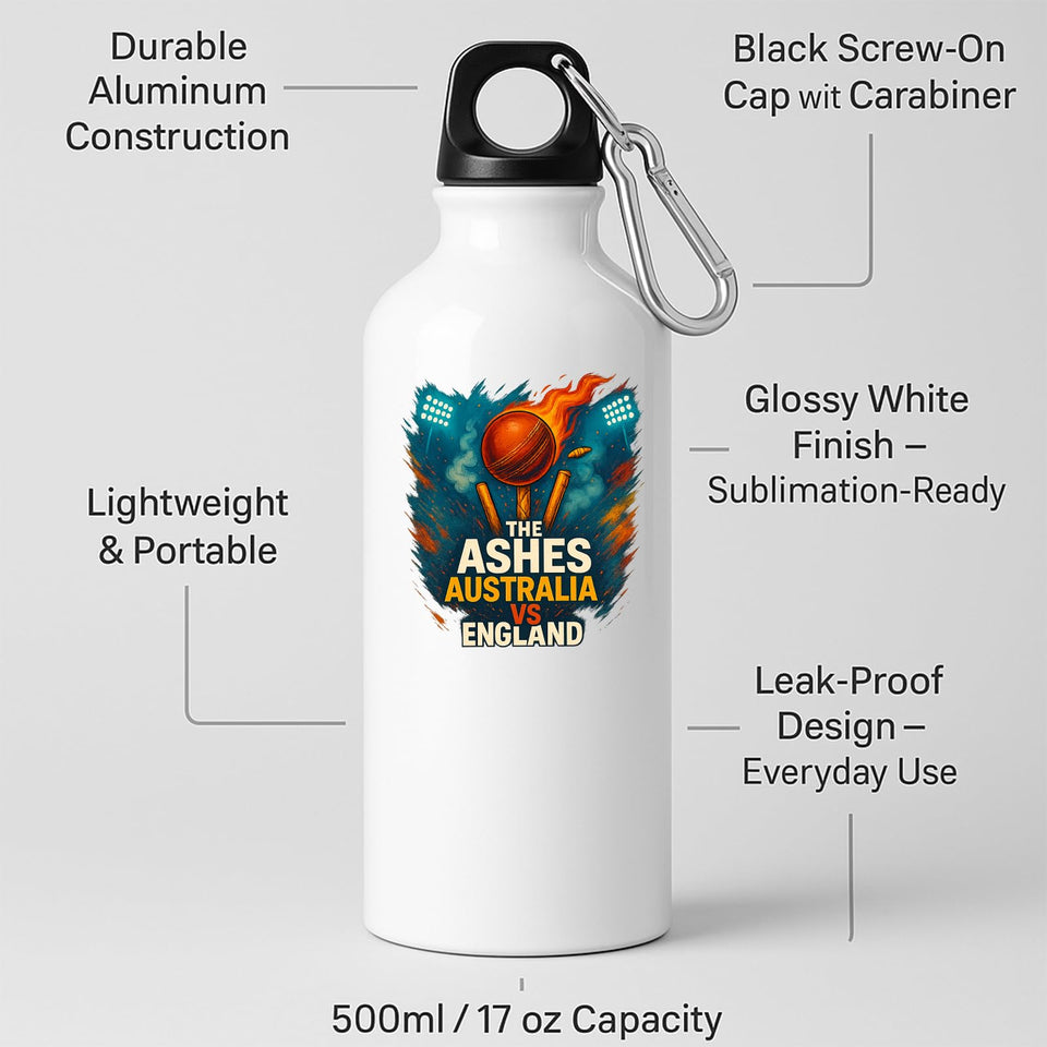 Excudo Trade LTD The Ashes Cricket Australia vs England Fiery Sports Rivalry Leakproof Stainless Steel Water Bottle ot & Cold Drinks Fan Gift Gym Travel Match Days