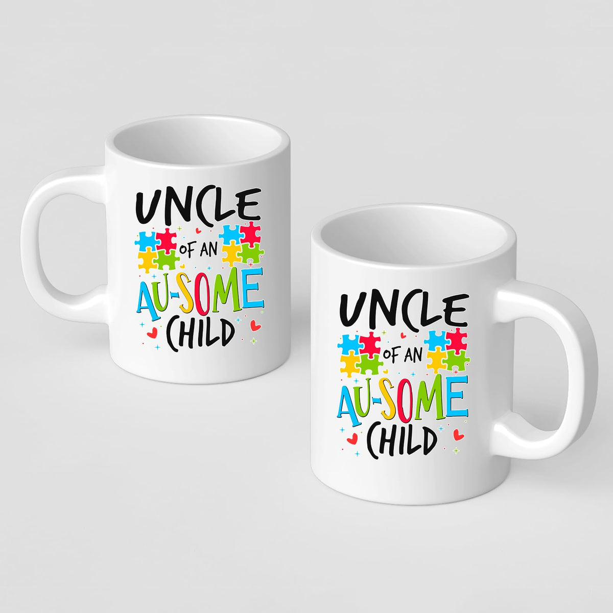 Front and back of the Uncle of an Au-Some Child mug