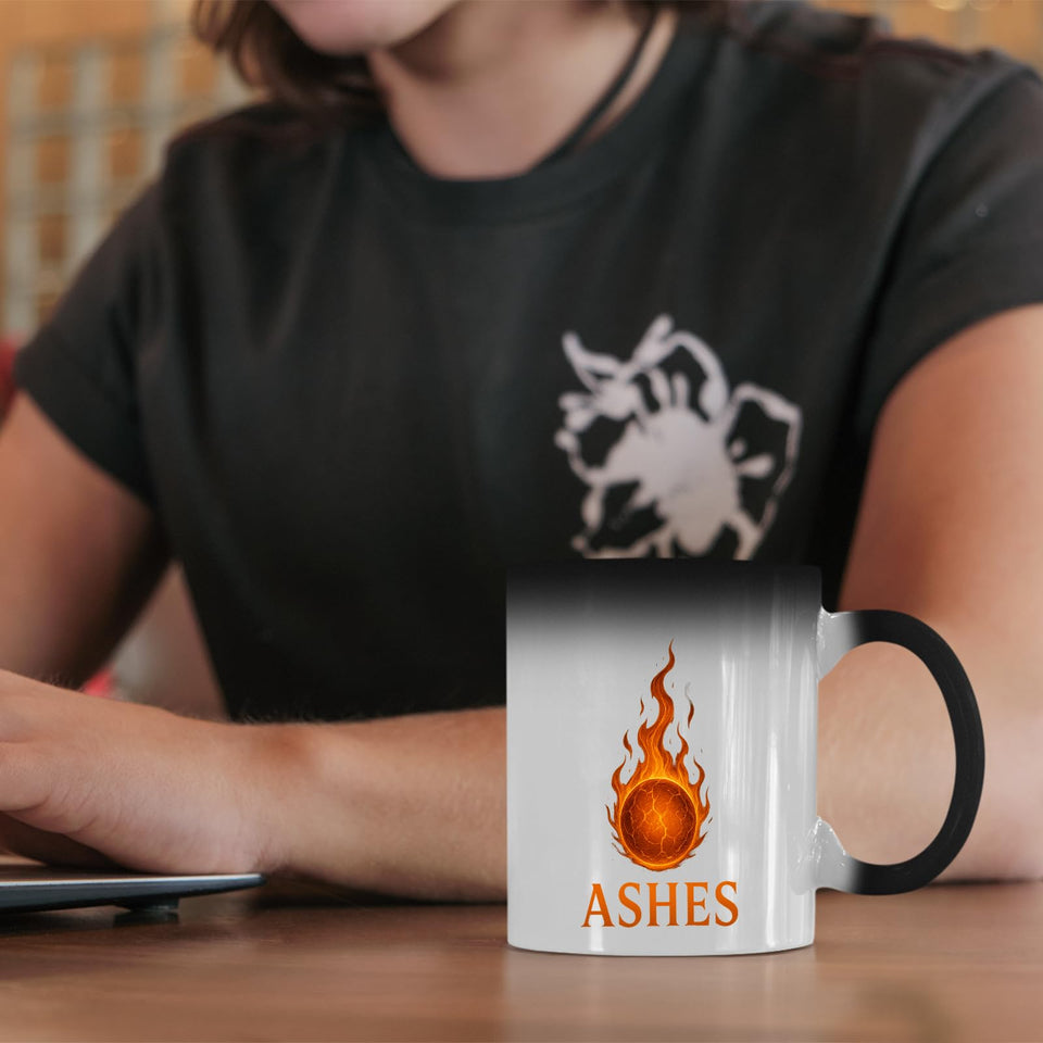Excudo Trade LTD Ashes-Inspired Heat Change Mug – Fiery Flame Ball Design Reveals When Hot, Gift for Fans of The Iconic England vs Australia Cricket Rivalry