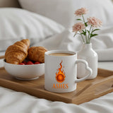 Ashes Flaming Ember Design Heart-Handle Mug Celebrating The Classic Australia vs England Cricket Rivalry with a Bold and Stylish Look