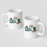 Front and back of the Reel Cool Dad mug
