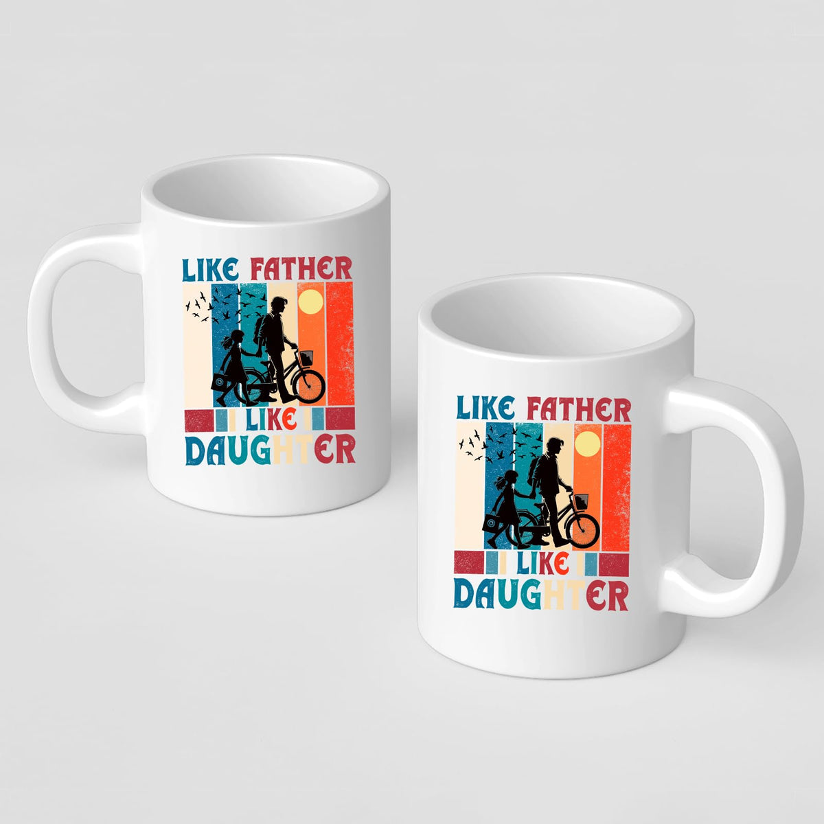 Front and back of the Like Father Like Daughter mug