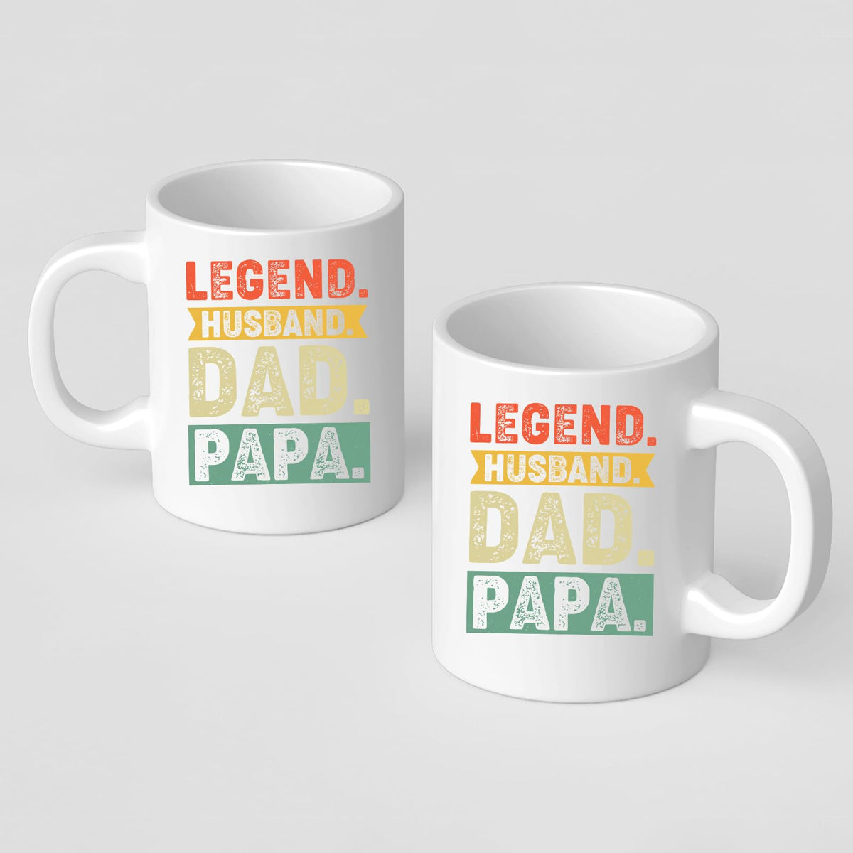 Front and back of the Legend Husband Dad Papa mug